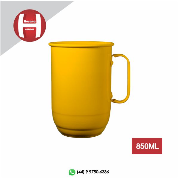 CANECA DE ALUMNIO - AMARELA 850ml