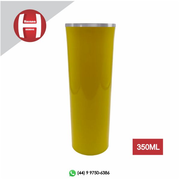 LONG DRINK AMARELO - BORDA METALIZADA PRATA