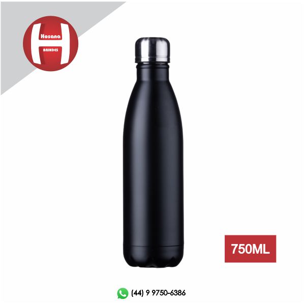 GARRAFA INOX 750ml PRETO