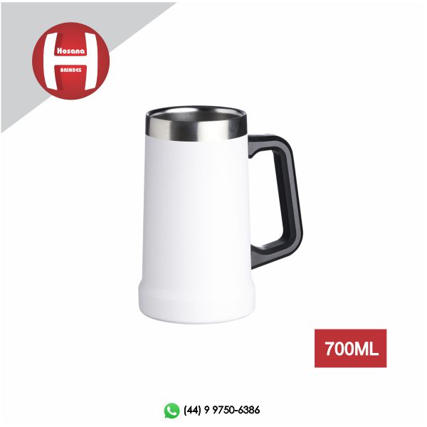 CANECA TRMICA INOX 700ML - BRANCO