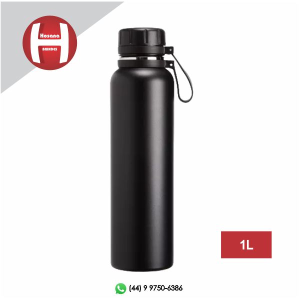 Garrafa Trmica Inox 1L - Preta