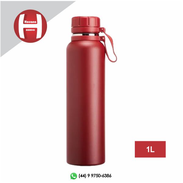 Garrafa Trmica Inox 1L - Vermelha