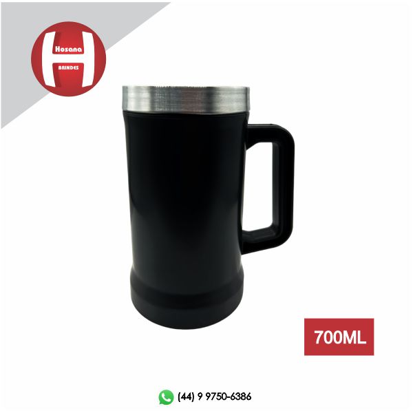 Caneca Semi-trmica 700ml - Preta