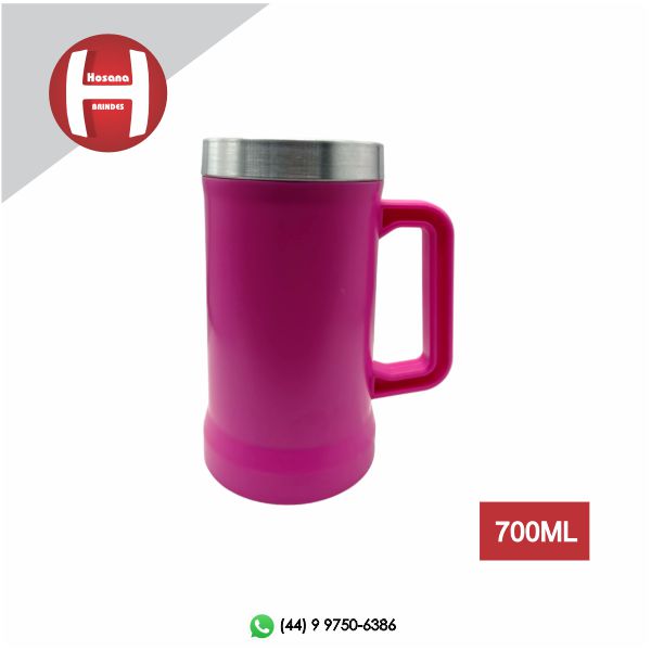 Caneca Semi-trmica 700ml - Rosa